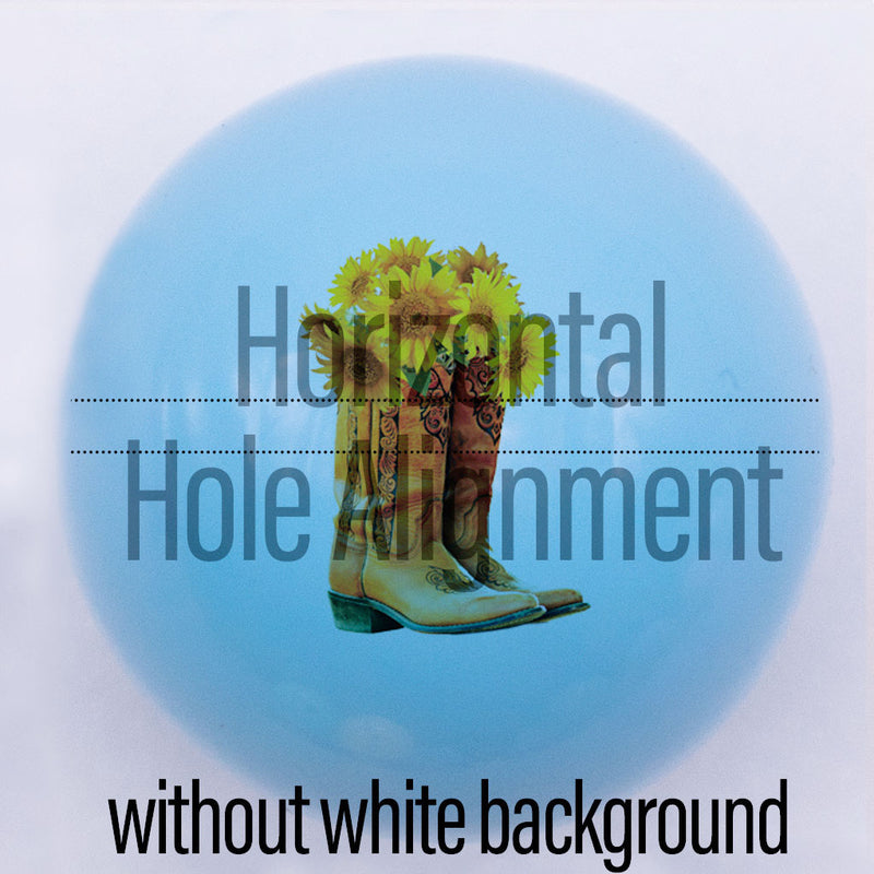 20mm blue gloss custom printed bubblegum bead  without white background horizontal hole alignment