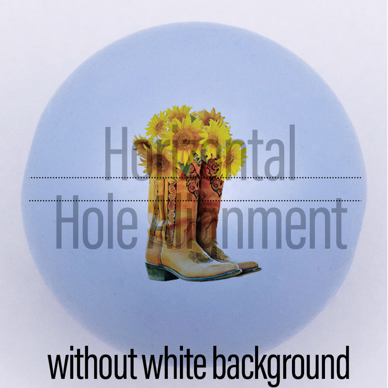 20mm Blue Matte custom printed bubblegum bead horizontal hole alignment without white background