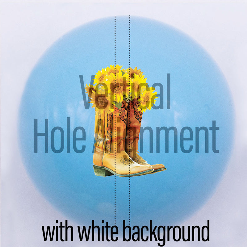 20mm blue gloss custom printed bubblegum bead  with white background vertical hole alignment
