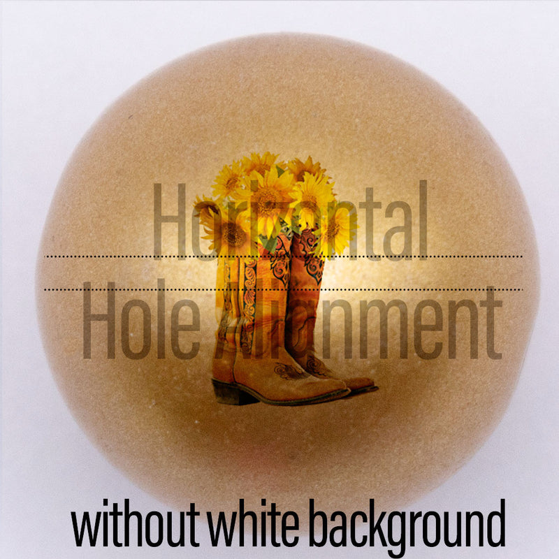 20mm Gold Matte custom printed bubblegum bead horizontal hole alignment without white background