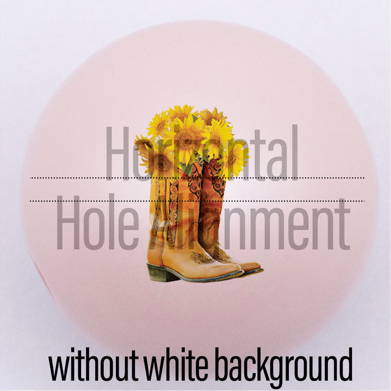 20mm Peach Matte custom printed bubblegum bead horizontal hole alignment without white background
