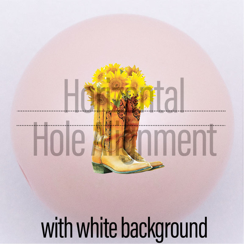 20mm Peach Matte custom printed bubblegum bead horizontal hole alignment with white background