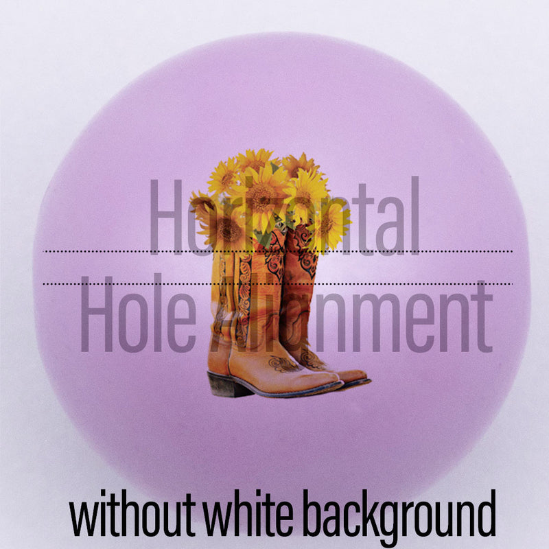 20mm Purple Matte custom printed bubblegum bead horizontal hole alignment without white background