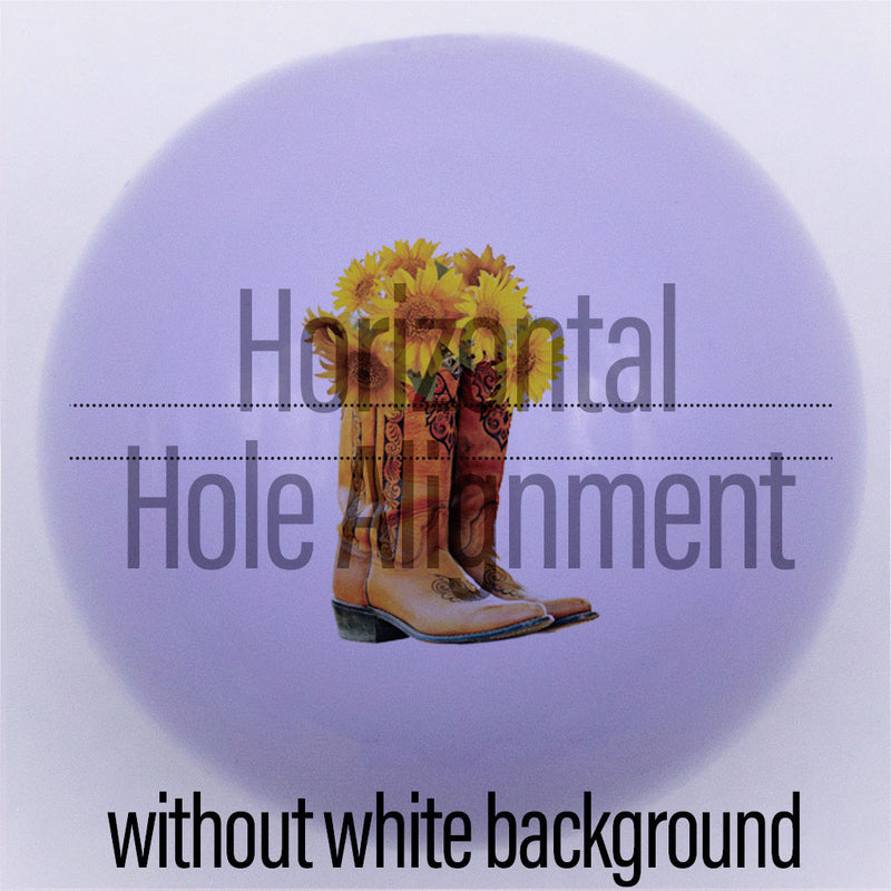 20mm Purple Gloss custom printed bubblegum bead horizontal hole alignment without white background