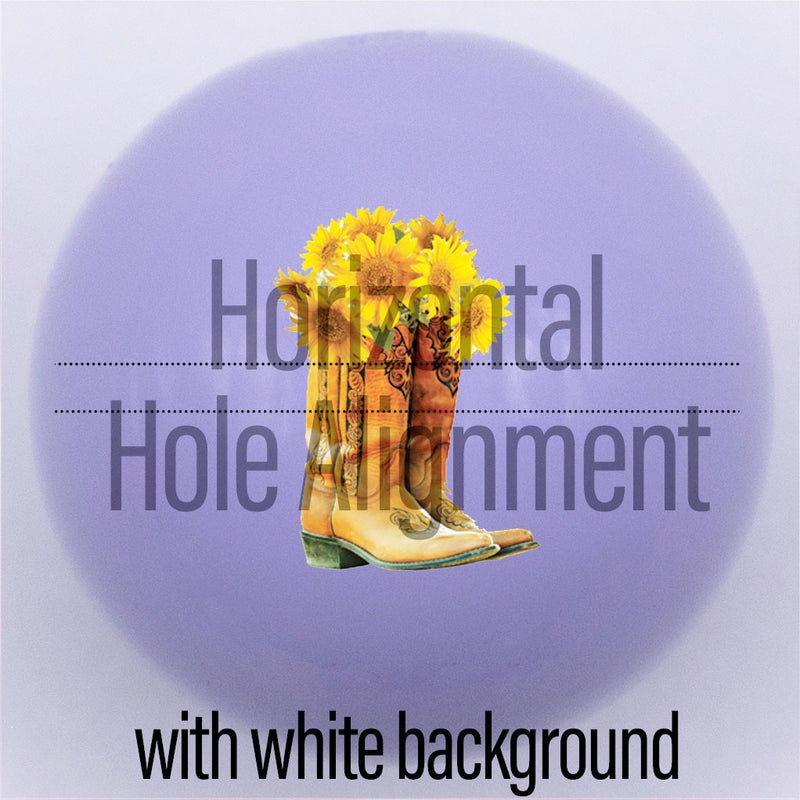 20mm Purple Gloss custom printed bubblegum bead horizontal hole alignment with white background