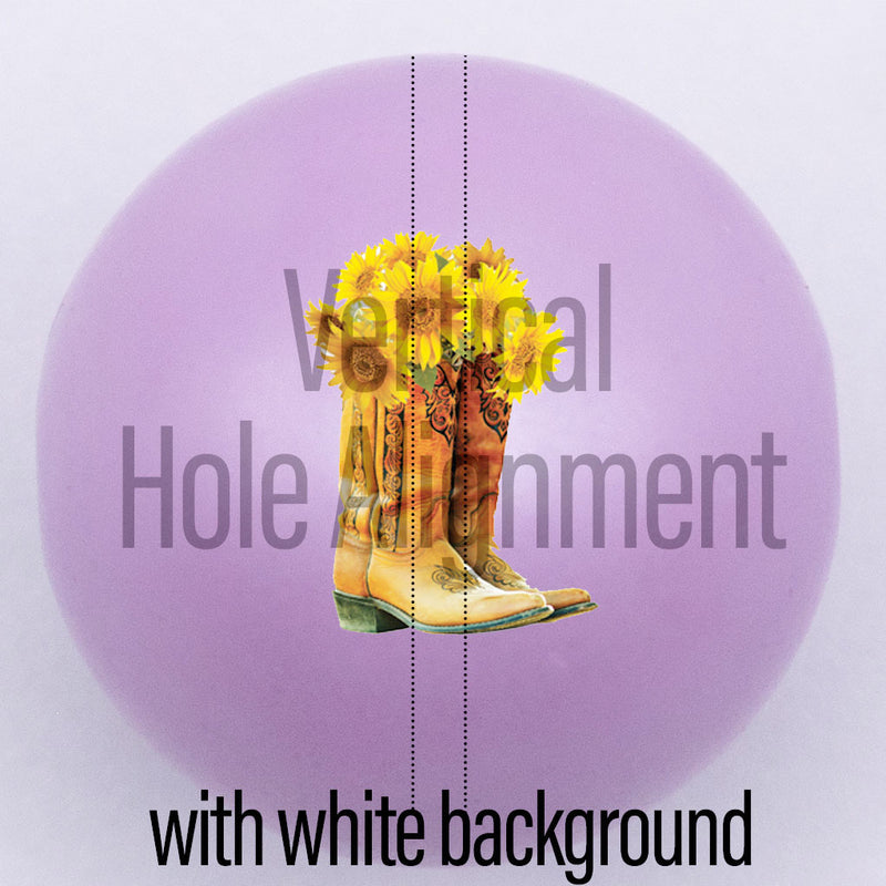 20mm Purple Matte custom printed bubblegum bead vertical hole alignment with white background