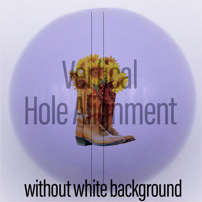 20mm Purple Gloss custom printed bubblegum bead vertical hole alignment without white background