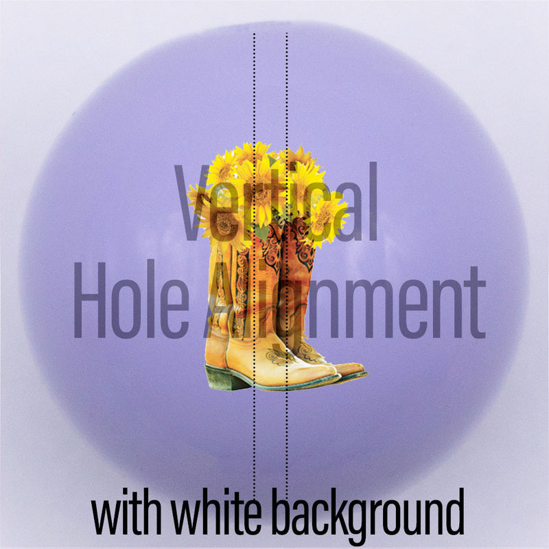 20mm Purple Gloss custom printed bubblegum bead vertical hole alignment with white background
