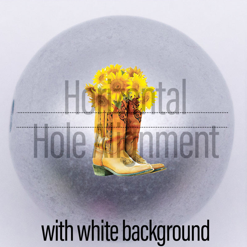20mm Silver Matte custom printed bubblegum bead horizontal hole alignment with white background