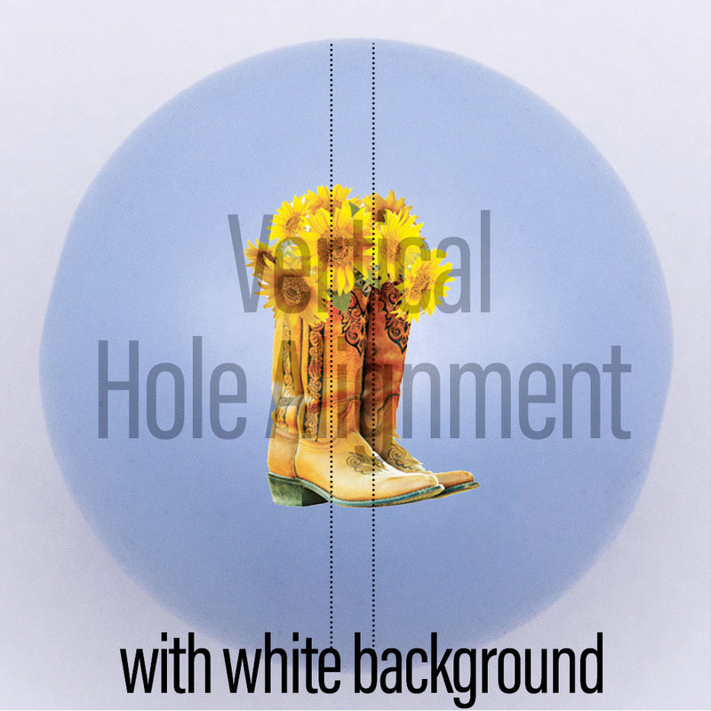 20mm Blue Matte custom printed bubblegum bead Vertical hole alignment with white background