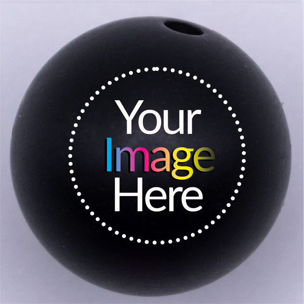 20mm black matte custom printed bubblegum beads your image here 