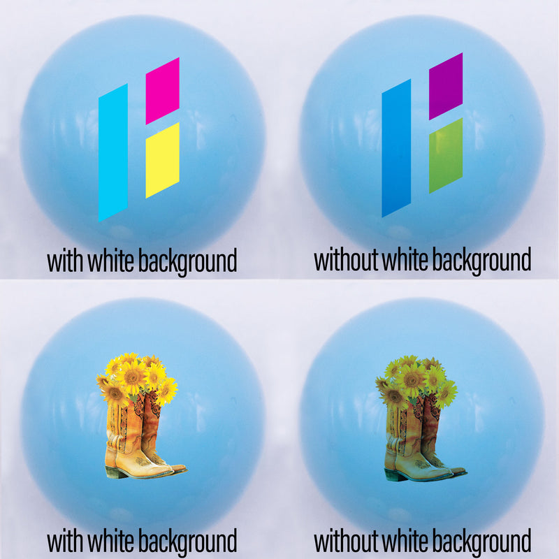 20mm blue gloss custom printed bubblegum bead examples with and without white background