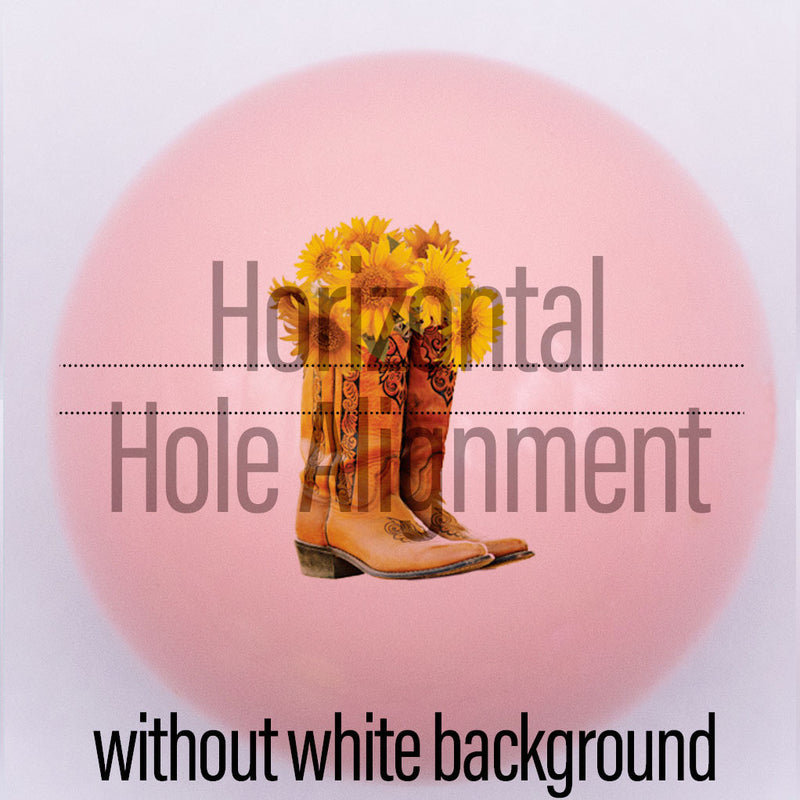 20mm light pink gloss custom printed bubblegum bead  Horizontal hole alignment without white backgound