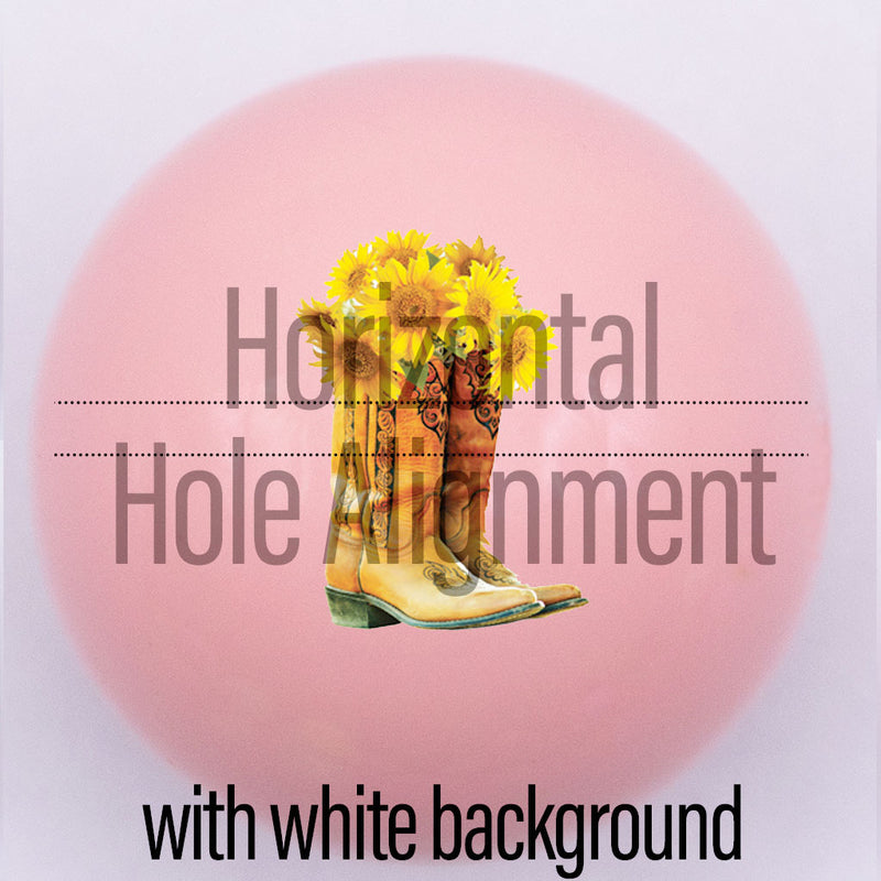 20mm light pink gloss custom printed bubblegum bead  Horizontal hole alignment with white backgound
