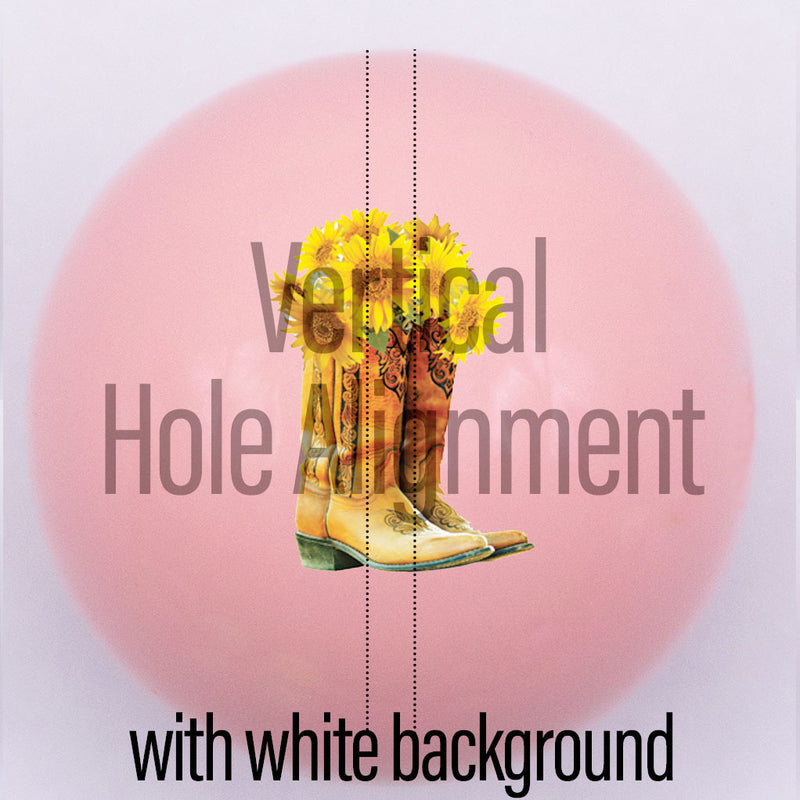 20mm light pink gloss custom printed bubblegum bead  vertical hole alignment with white backgound