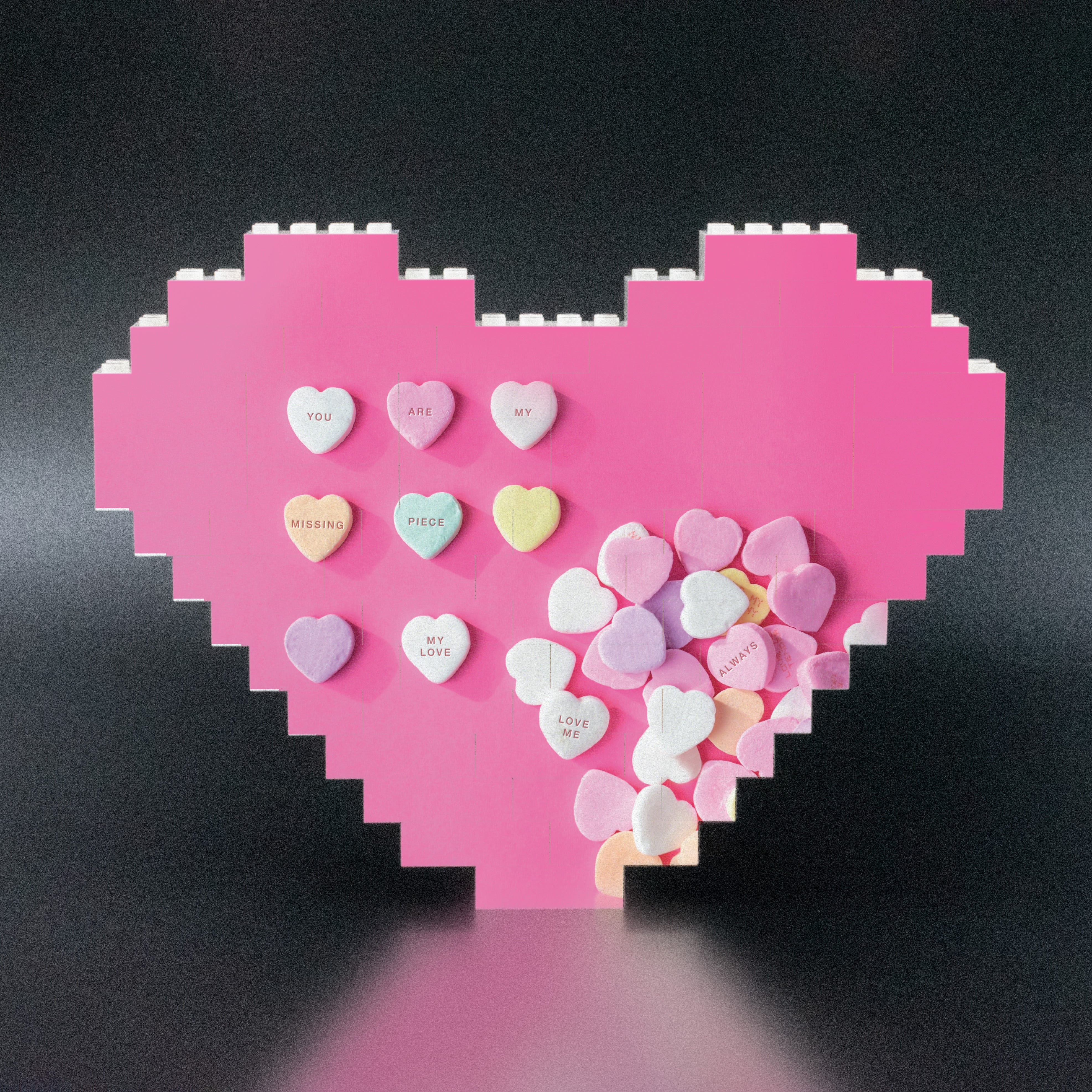 ピンクハートジャム 缶バッジ 24個セット Personalized Valentine's Heart shaped Puzzle