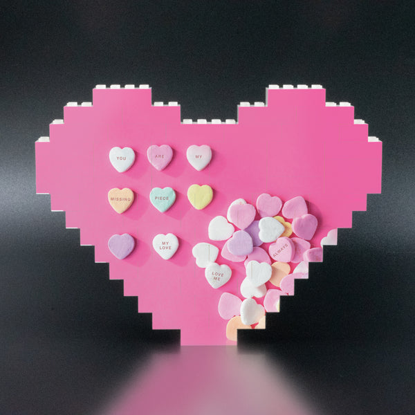 lego heart valentines candy hearts custom legos