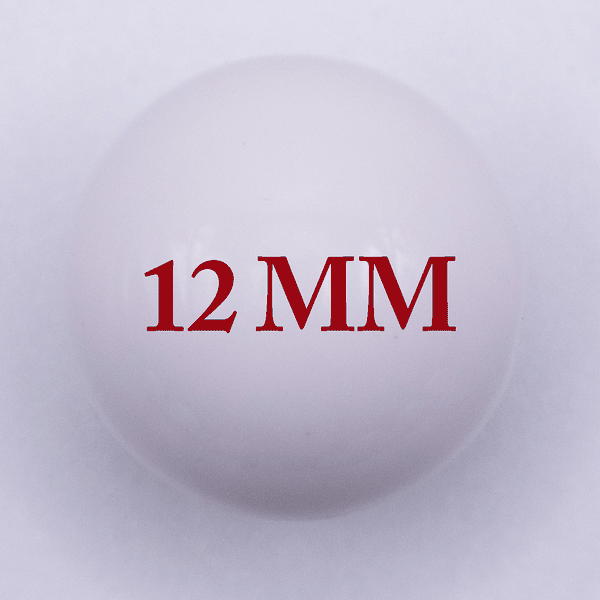 12mm White GLOSS Bubblegum Beads