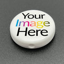 2 different IMAGES- 20mm White Gloss FLAT Beads-INCLUDES GLOSS FINISH (NEW)