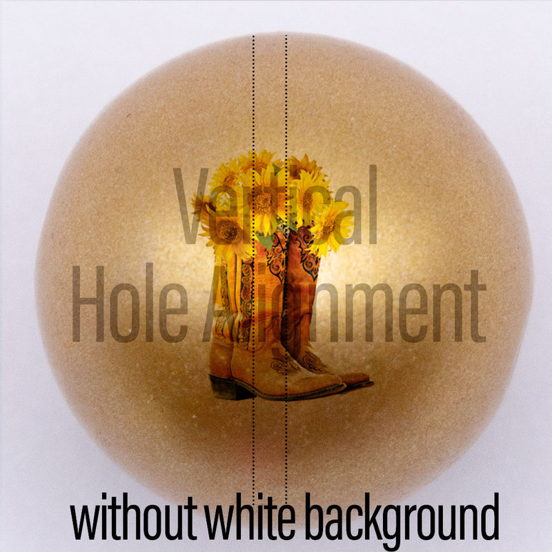 20mm Gold Matte custom printed bubblegum bead vertical hole alignment without white background