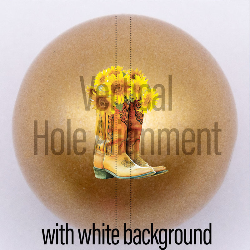 20mm Gold Matte custom printed bubblegum bead vertical hole alignment with white background