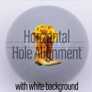 20mm gray gloss custom printed bubblegum bead  with white background horizontal hole alignment