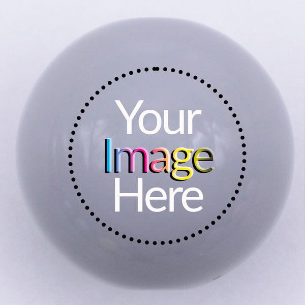 20mm Gray gloss custom printed bubblegum beads your image here