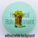 20mm Green gloss custom printed bubblegum bead horizontal hole alignment without white background