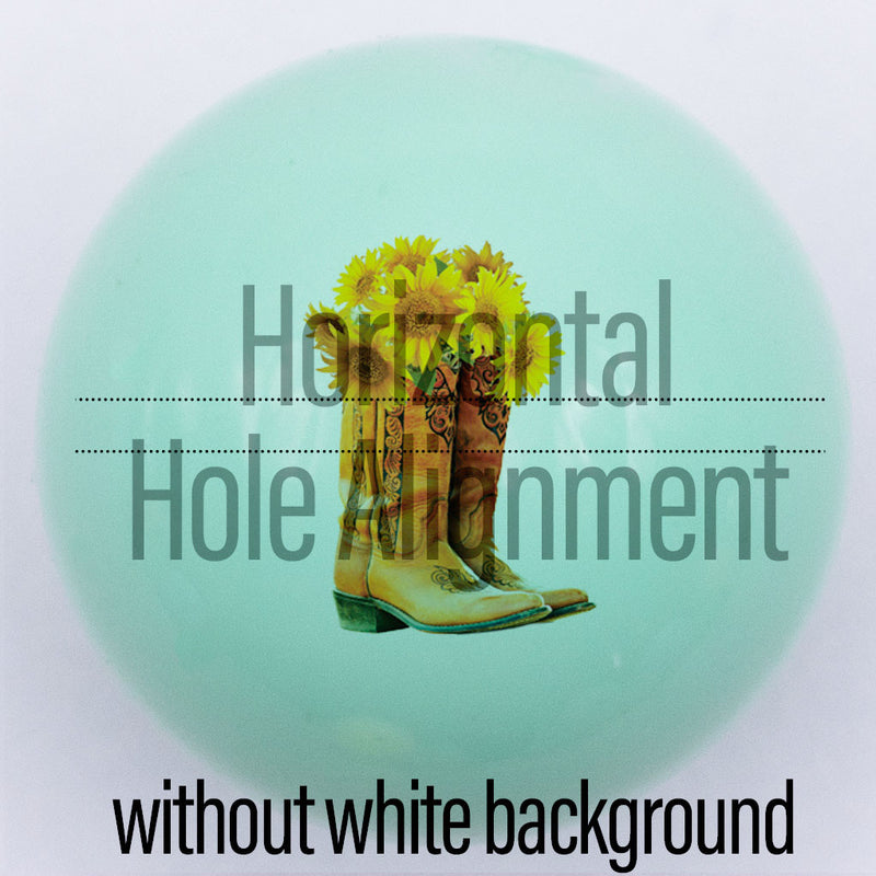 20mm Green gloss custom printed bubblegum bead horizontal hole alignment without white background