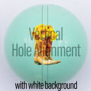 20mm Green gloss custom printed bubblegum bead vertical hole alignment with white background