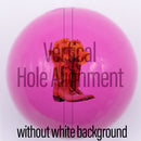 20mm Pink Gloss custom printed bubblegum bead horizontal hole alignment without white background