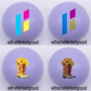 20mm purple gloss custom printed bubblegum bead 4 examples with and without white