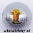 20mm Silver Matte custom printed bubblegum bead horizontal hole alignment without white background