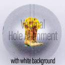 20mm Silver Matte custom printed bubblegum bead vertical hole alignment with white background