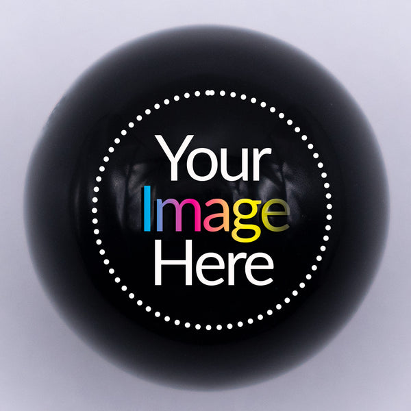 20mm black gloss custom printed bubblegum bead with your image here