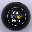 20mm black matte custom printed bubblegum beads your image here 