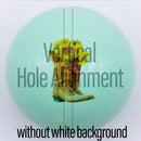 20mm Green gloss custom printed bubblegum bead vertical hole alignment without white background