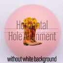 20mm light pink gloss custom printed bubblegum bead  Horizontal hole alignment without white backgound