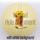 20mm Yellow Matte custom printed bubblegum bead vertical hole alignment with white background