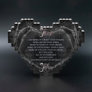 Personalized Dark Love Heart shaped Building Brick Puzzle