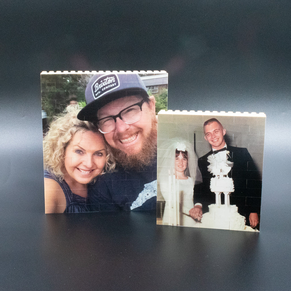 Custom Photo set of 2 vertical building bricks